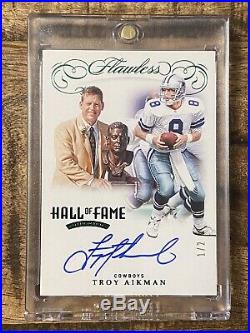 2019 Flawless Hall of Fame TROY AIKMANEMERALD AUTO#d 1/2! First One! Dallas
