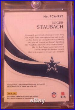 2019 Immaculate ROGER STAUBACH Game Used Jersey On Card Auto #/25 Cowboys Hof