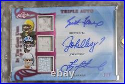 2019 Leaf Itg In The Game Used Favre Elway Aikman Triple Auto Jersey 1/2 Ssp