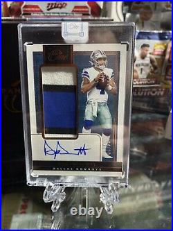 2019 Panini One DAK PRESCOTT Patch On-Card Auto #4/10 Jersey Numbered! 3 Color