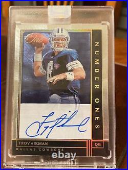 2019 Panini One Football Troy Aikman SSP One of One 1/1 On Card Auto Cowboys