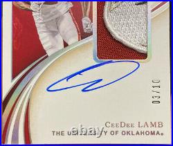 2020 Immaculate CeeDee Lamb #105 RPA Rookie Bowl Patch Auto 3/10 Sooners Cowboys