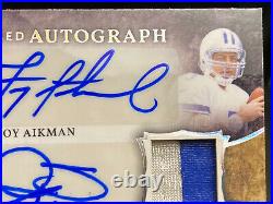 2020 Leaf In The Game Used Auto Troy Aikman Emmitt Smith Michael Irvin 1/2