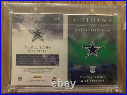 2020 Origins Ceedee Lamb Nike Swoosh Gloves Auto Booklet 1/2 Dallas Cowboys RC