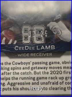 2020 Prizm Ceedee Lamb Blue Shimmer Prizm Auto Rookie Card RC #7/25 Cowboys