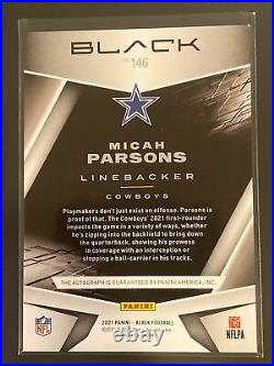 2021 Panini Black Football MICAH PARSONS RC Rookie SP Auto /199 Dallas Cowboys