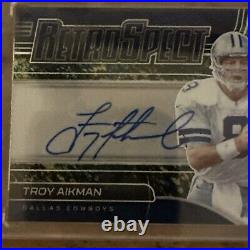 2021 Troy Aikman Spectra RetroSpect Neon Splatter /6 Auto Encased Dallas Cowboys