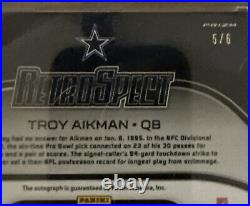 2021 Troy Aikman Spectra RetroSpect Neon Splatter /6 Auto Encased Dallas Cowboys