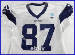 2024 Dallas Cowboys Jake Ferguson #87 Game Used White Practice Jersey 50 708