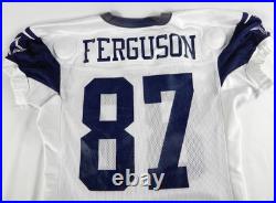 2024 Dallas Cowboys Jake Ferguson #87 Game Used White Practice Jersey 50 708