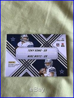 (4) Lot 2018 Xr Football Dual Patch Auto Tony Romo & Mike White RC Cowboys 6/10
