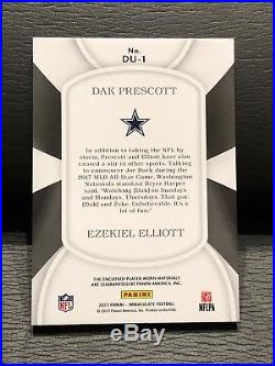 #5/5 Dak Prescott Ezekiel Elliott 2017 Immaculate Dual Logo Patch Cowboys