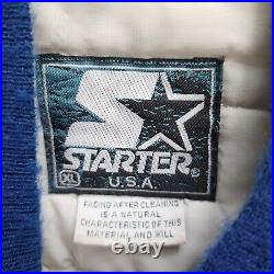 80s RARE NFL Dallas Cowboys Acid Wash Bomber Jacket Sz XL Distressed Look FLAWS