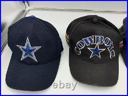 8 Vintage Dallas Cowboys Hat Collection Super Bowl, Aikman, Smith, Etc NFL