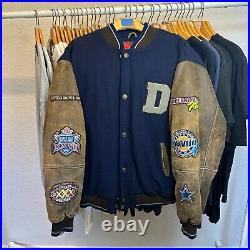90s Dallas Cowboys 2000s Vintage Letterman Varsity Wool Bomber NFL football