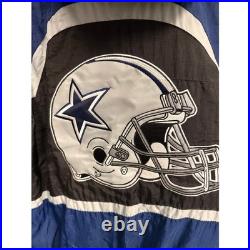 90s Dallas Cowboys Heavy Duty Puffer Style Jacket with Hood Sz Medium Vintage