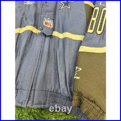 90s Dallas Cowboys Heavy Duty Puffer Style Jacket with Hood Sz Medium Vintage