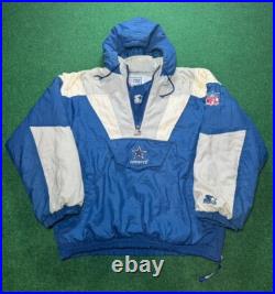 90s Dallas Cowboys Starter Pullover Vintage Coat NFL Football Pocket 90s Dallas Cowboys Starter Pullover Vintage Coat NFL Football Pocket