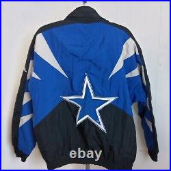 AUTHENTIC DALLAS COWBOYS Mens Sz M Jacket Blue Puffy Coat NFL Pro-Line Apex One