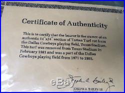 Authentic Dallas Cowboys Texas Stadium Tartan Turf Removed 1981 14x34