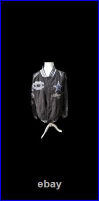 Black Dallas Cowboys varsity jacket, M