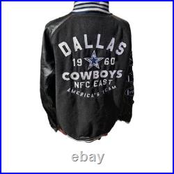 Black Dallas Cowboys varsity jacket, M