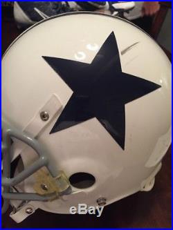 Bryan McCann Dallas Cowboys Game Used Worn Helmet Throwback 2010 Steiner COA