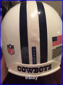Bryan McCann Dallas Cowboys Game Used Worn Helmet Throwback 2010 Steiner COA