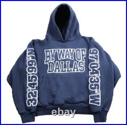 By Way Of Dallas Cowboys Adult Small Hoodie Blue NFL Football Heavyweight