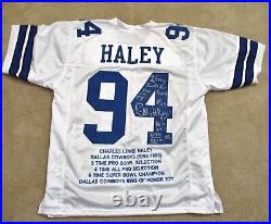 CHARLES HALEY Signed Dallas Cowboys #94 Football Jersey XL Hall of Fame 2015