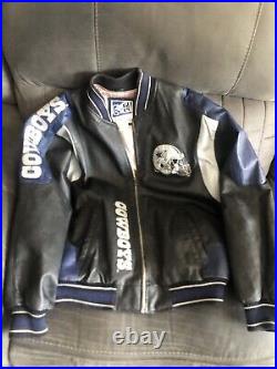 Carl Banks G III Leather Coat Jacket Dallas Cowboys Football Size M