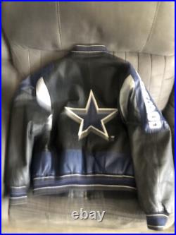 Carl Banks G III Leather Coat Jacket Dallas Cowboys Football Size M