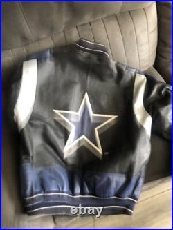 Carl Banks G III Leather Coat Jacket Dallas Cowboys Football Size M