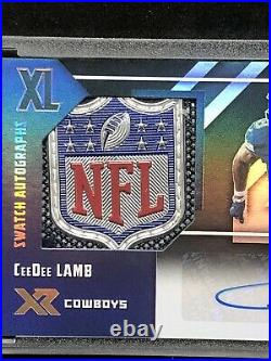 Ceedee Lamb Rookie 2020 XR Auto NFL Shield Tag Patch Logo 1/1 RC XL Jersey Swatc