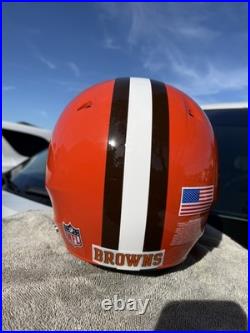 Cleveland Browns Peyton Hillis Custom Schutt Dna Full Size Football Helmet