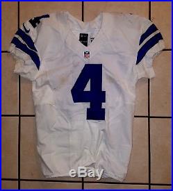 DALLAS COWBOYS DAK PRESCOTT AUTO. GAME WORN-GAME USED JERSEY With COWBOYS LETTER