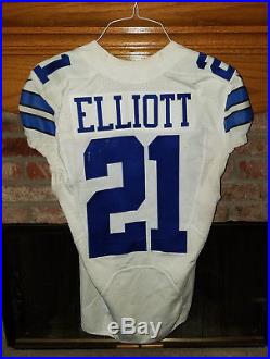 DALLAS COWBOYS EZEKIEL ELLIOT GAME WORN-GAME USED AWAY JERSEY With COWBOYS LETTER