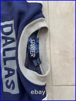 DALLAS COWBOYS NFL 90s SWEATSHIRT JACKET OVERPRINT CREWNECK VINTAGE STARTER MENS