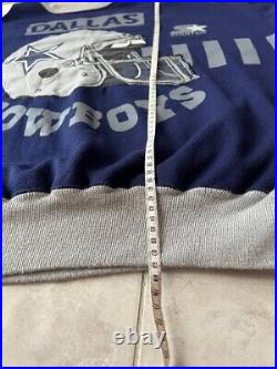 DALLAS COWBOYS NFL 90s SWEATSHIRT JACKET OVERPRINT CREWNECK VINTAGE STARTER MENS