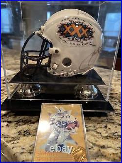 DALLAS COWBOYS RIDDELL SUPER BOWL 30 MINI HELMET LOOK! Signed