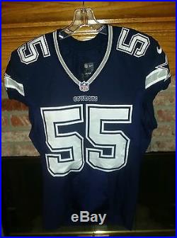 DALLAS COWBOYS ROLANDO McCLAIN NAVY GAME WORN / GAME USED JERSEY With LETTER