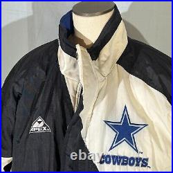 DALLAS COWBOYS VTG 1990s NFL AUTHENTIC PRO LINE APEX ONE MEN LARGE PUFFER JACKET