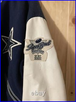 DALLAS COWBOYS Vtg 1990s DeLONG Jacket Letterman VARSITY True Fan Leather XL