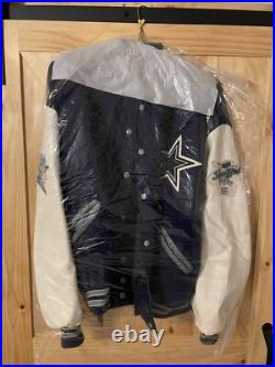 DALLAS COWBOYS Vtg 1990s DeLONG Jacket Letterman VARSITY True Fan Leather XL