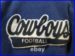 DALLAS COWBOYS Vtg 1990s DeLONG Jacket Letterman VARSITY True Fan leather Large