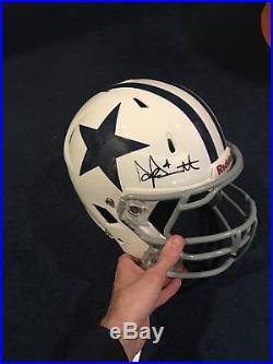 Dak Prescott Signed Dallas Cowboys Game Used Helmet Jsa Witness