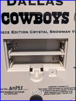 Dallas Cowboy Masterpiece Crystal Snowman Village Figurine Bradford Exchange NFL