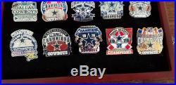 Dallas Cowboy Willabee And Ward Pin Collection and Box 34 championship pin 66-98