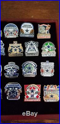 Dallas Cowboy Willabee And Ward Pin Collection and Box 34 championship pin 66-98