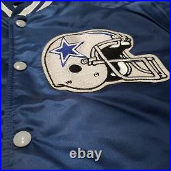 Dallas Cowboy's Vintage 80s NFL Stahl Urban Satin Bomber Jacket Men's Size Small